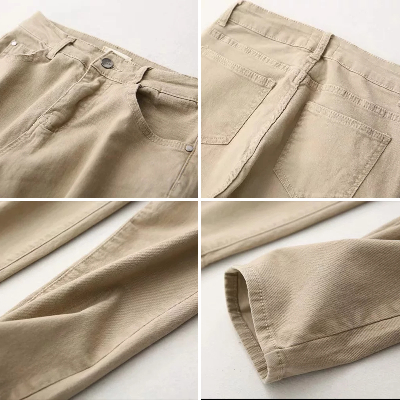 GOPLUS New Spring Green Khaki Plus Size Jeans Women's High Waist Mom Jeans Loose Casual Straight Pants Vaquero Mujer C9865 201105