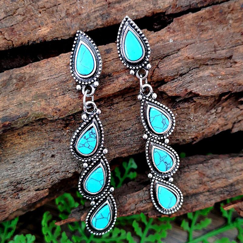 Vintage Water Drop Blue Stone Long String Drop Earrings for Women Bohemian Statement Jewelry Tibetan Turquoises Dangle Earrings
Vintage Water Drop Blue Stone Long String Drop Earrings for Women Bohemian Statement Jewelry Tibetan Turquoises Dangle Earrings