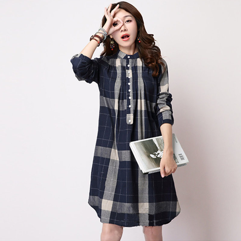 New fashion Women Shirt Dress Lady Loose Vintage Blouse Tops female Long Sleeve Casual Beach Dress Vestidos T200319