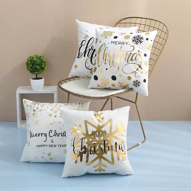 Christmas Snowflake Cushion Cover Decorative Pillow Case Eco-Friendly Gold Sofa Seat Case Car Pillowcase Soft Bed Pillow, As picture 
Christmas Snowflake Cushion Cover Decorative Pillow Case Eco-Friendly Gold Sofa Seat Case Car Pillowcase Soft Bed Pillow, As picture