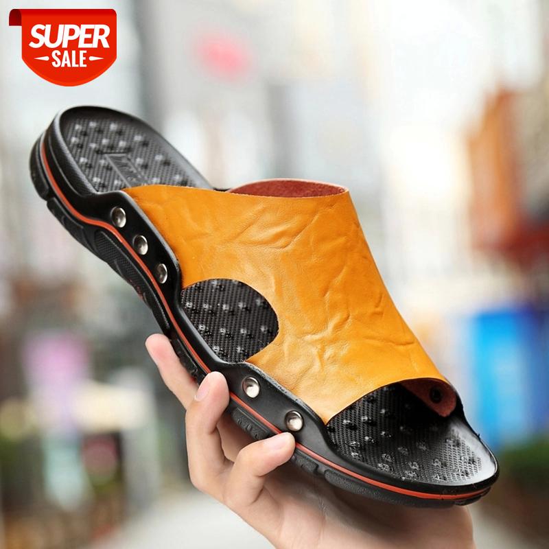 Summer Slippers for Men Genuine Leather Beach Sandals Luxury Men Casual Shoes Cool Massage Soft Slippers 2020 #243s, Black
Summer Slippers for Men Genuine Leather Beach Sandals Luxury Men Casual Shoes Cool Massage Soft Slippers 2020 #243s, Black