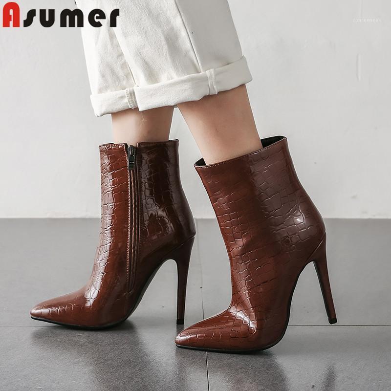 ASUMER big size 34-43 fashion ankle boots pointed toe zip thin high heels prom boots elegant ladies autumn winter 2020 new1, Black
ASUMER big size 34-43 fashion ankle boots pointed toe zip thin high heels prom boots elegant ladies autumn winter 2020 new1, Black