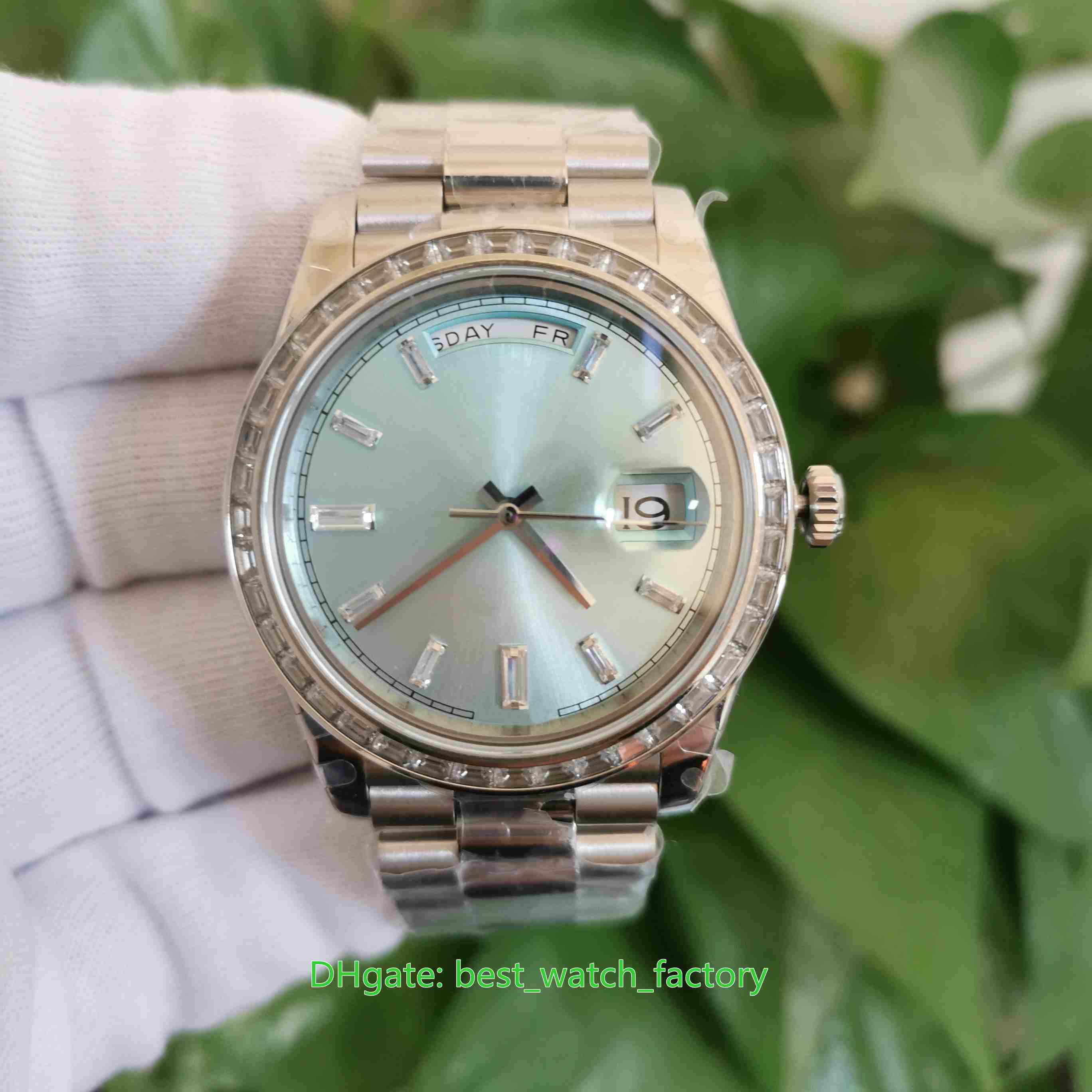 BP Factory Top Quality Watches 40mm Day-Date 228396-0002 Diamond Bezel President Asia CAL.2813 2836 3255 Movement Mechanical Automatic Mens Watch Men's Wristwatches, Travel bag
BP Factory Top Quality Watches 40mm Day-Date 228396-0002 Diamond Bezel President Asia CAL.2813 2836 3255 Movement Mechanical Automatic Mens Watch Men's Wristwatches, Travel bag