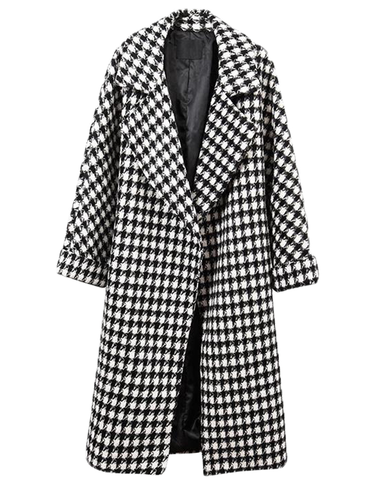 Women's woolen coat mid-length women's 2020 autumn and winter new thick woolen coat contrast color woolen coat LJ201128