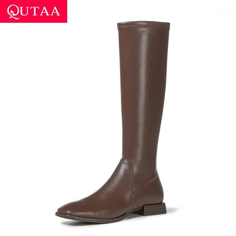 QUTAA 2020 Square Toe Zipper Ladies Pumps Square Low Heel Concise Women Shoes Cow Leather PU Fashion Knee High Boots Size 34-391, Black
QUTAA 2020 Square Toe Zipper Ladies Pumps Square Low Heel Concise Women Shoes Cow Leather PU Fashion Knee High Boots Size 34-391, Black