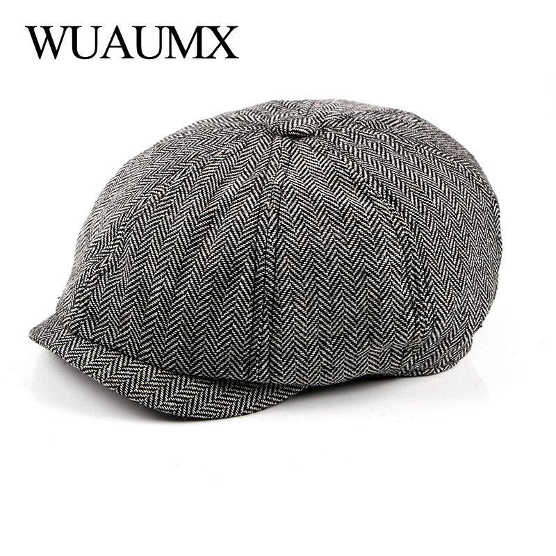Wuaumx Retro Tweed Eight-blade Cap Octagonal Hats For Men Newsboy Caps Painters Hat Herringbone Flat Caps gavroche Drop Shipping, Black 
Wuaumx Retro Tweed Eight-blade Cap Octagonal Hats For Men Newsboy Caps Painters Hat Herringbone Flat Caps gavroche Drop Shipping, Black