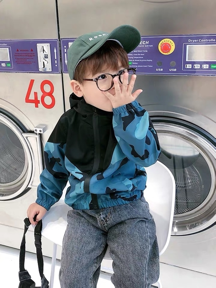 Autumn and winter little boy zipper hooded jacket cool children's camouflage jacket casual all-match little boy clothes 2 to 8 201125