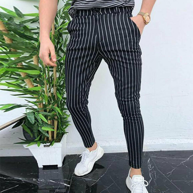 Trendy Mens Joggers Slim Fits Sweatpants Gym Suit Sport Gym Skinny Office Casual Pants Trousers Skinny Trousers 201027