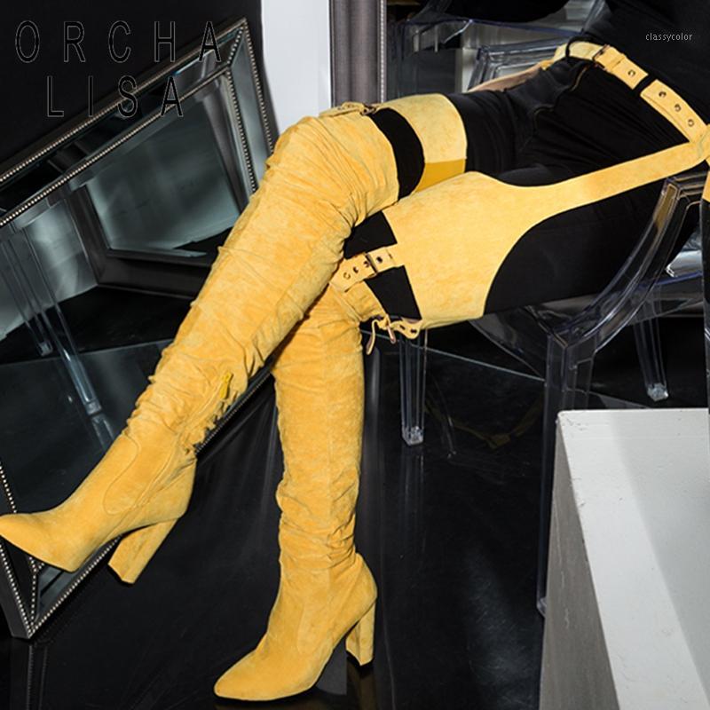 ORCHA LISA Winter T-Strap over the knee boots Womens thigh high boots square high heel pleated pointed toe belt women shoes1, Black
ORCHA LISA Winter T-Strap over the knee boots Womens thigh high boots square high heel pleated pointed toe belt women shoes1, Black