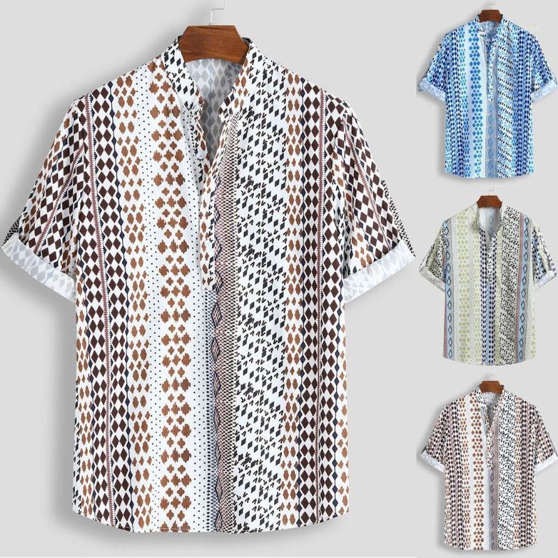 Casual Men's shirt Summer Hawaiian Mens Loose Multi Color Lump Chest Half Sleeve Stand Collar Round Hem Shirts Camisas hombre1, Blue
Casual Men's shirt Summer Hawaiian Mens Loose Multi Color Lump Chest Half Sleeve Stand Collar Round Hem Shirts Camisas hombre1, Blue
