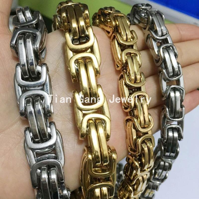 8-40" Silver Color Gold Color 316L Stainless Steel Necklace Byzantine Box Mens Boys Chain Necklaces or Bracelet Heavy 12/15mm
8-40" Silver Color Gold Color 316L Stainless Steel Necklace Byzantine Box Mens Boys Chain Necklaces or Bracelet Heavy 12/15mm