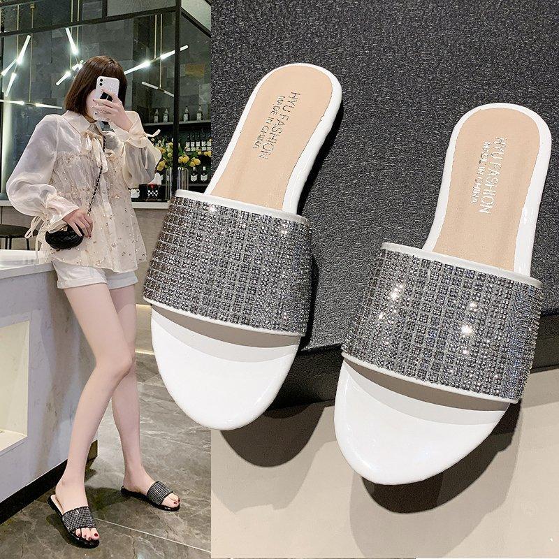 Summer New Fashion Black White Slippers 2021 Women's Flip Flops Ladies Rhinestones Flat Bottom Word Drag Seaside Beach Sandals
Summer New Fashion Black White Slippers 2021 Women's Flip Flops Ladies Rhinestones Flat Bottom Word Drag Seaside Beach Sandals