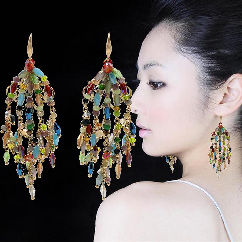 4 Colors Crystal Beaded tassel Drop Earrings For Women Handmade Chain Long Ethnic fashion summer earring 2020 Jewelry
4 Colors Crystal Beaded tassel Drop Earrings For Women Handmade Chain Long Ethnic fashion summer earring 2020 Jewelry