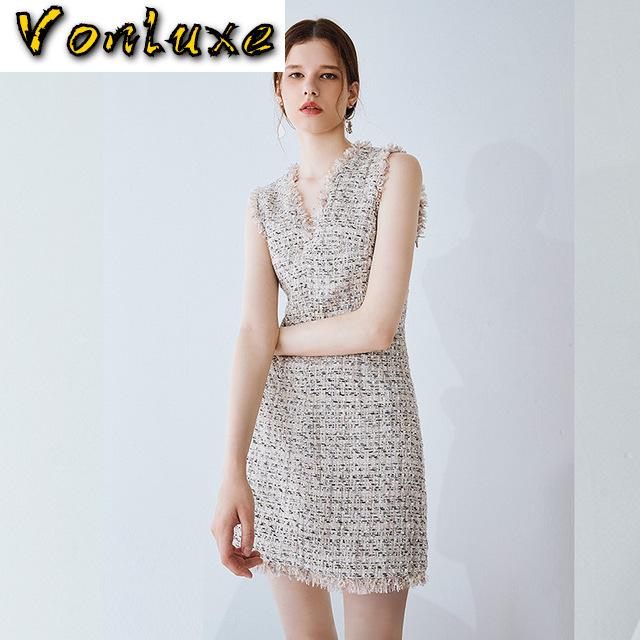 Tweed Dress Women Cotton Wool Elegant Autumn Winter 2020 New Fashion Runway High Quality Sleeveless Slim Ladies Mini Dresses, Purple
Tweed Dress Women Cotton Wool Elegant Autumn Winter 2020 New Fashion Runway High Quality Sleeveless Slim Ladies Mini Dresses, Purple
