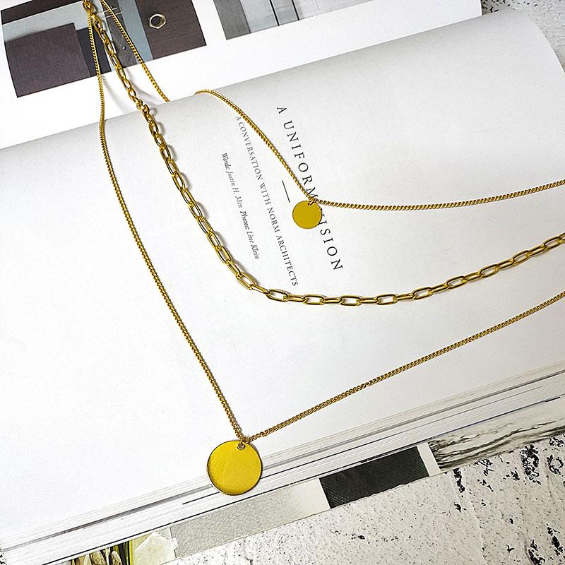 New 925 Sterling Silver Three-layer Chain Round Brand Pendant Necklace INS Hip-hop Thick Clavicle Chain Long Sweater
New 925 Sterling Silver Three-layer Chain Round Brand Pendant Necklace INS Hip-hop Thick Clavicle Chain Long Sweater