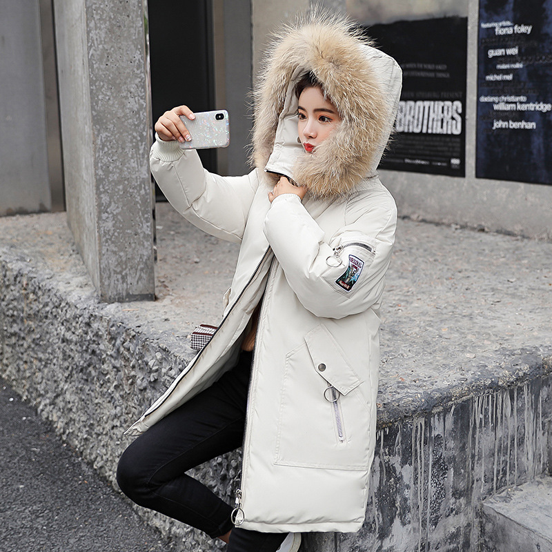 2019 Winter Jacket Women Fur Hooded Parka Long Coats embroidery Cotton Padded Winter Coat Women Warm Thicken Jaqueta Feminina T200114