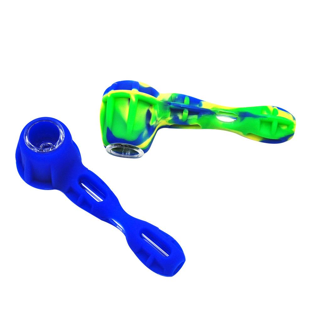 4.0 inches Silicone Smoking Pipe Removable Hand Spoon Pipes Bongs With Thick Glass Bowl Oil Burner Dab Rig
4.0 inches Silicone Smoking Pipe Removable Hand Spoon Pipes Bongs With Thick Glass Bowl Oil Burner Dab Rig
