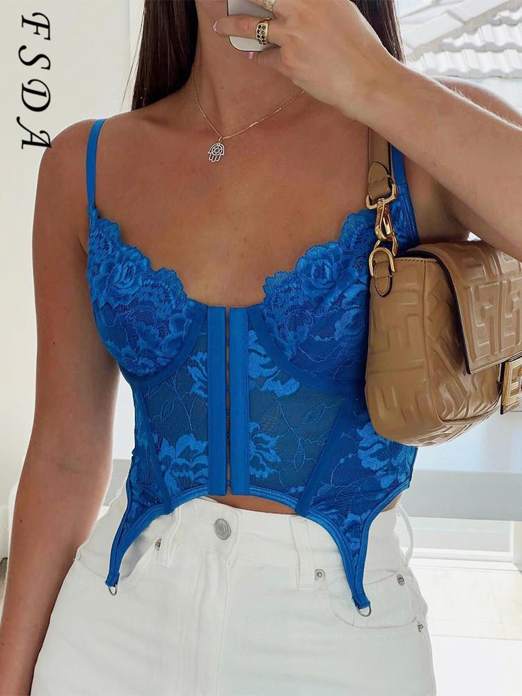 Women's Tanks & Camis FSDA 2021 Spaghetti Strap Lace Corset Crop Top Women Blue Y2K Summer Backless Sleeveless Tube Tank Tops Sexy Off Shoul, White
Women's Tanks & Camis FSDA 2021 Spaghetti Strap Lace Corset Crop Top Women Blue Y2K Summer Backless Sleeveless Tube Tank Tops Sexy Off Shoul, White