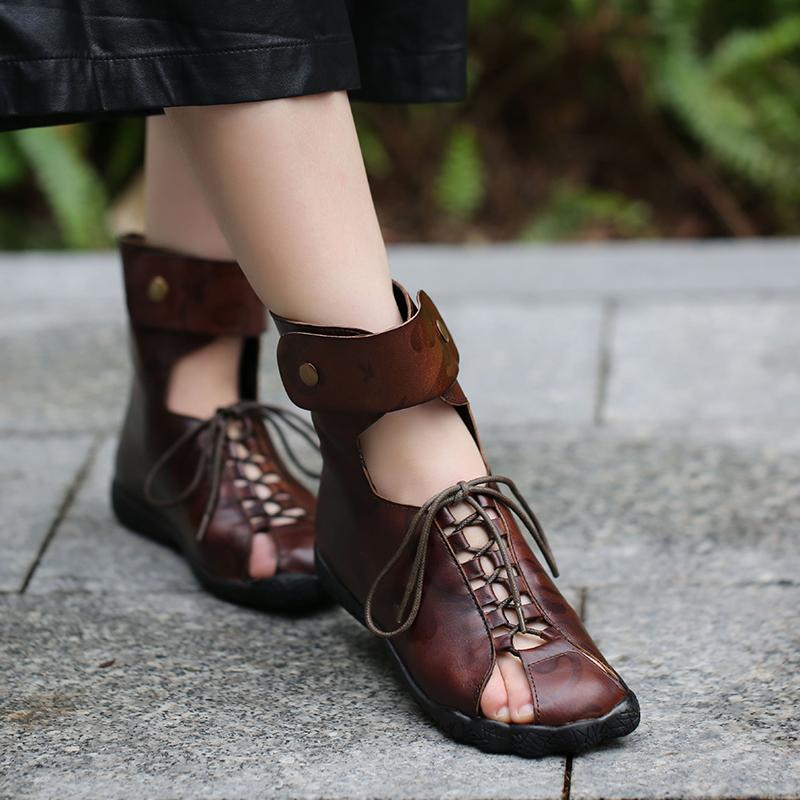 2020 Summer Women Boots New Arrival Genuine Leather Peep Toes Lace Up Summer Lady Cool Ankle Boots, Brown
2020 Summer Women Boots New Arrival Genuine Leather Peep Toes Lace Up Summer Lady Cool Ankle Boots, Brown
