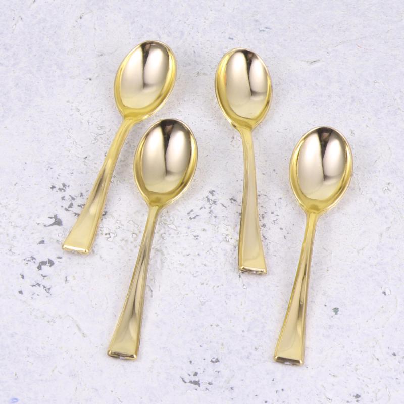 24Pcs Mini Spoons Plastic Cake Spoons Disposable Dessert Ice-cream for Home Shop Party Golden
24Pcs Mini Spoons Plastic Cake Spoons Disposable Dessert Ice-cream for Home Shop Party Golden