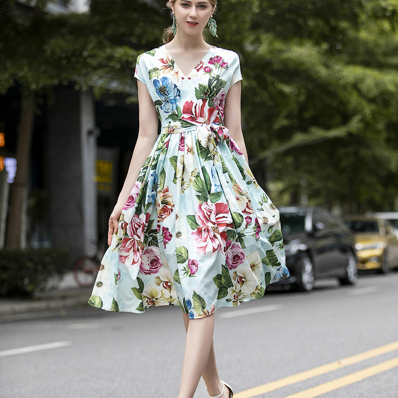 Runway Retro Printout Sexy Flowers Cleavage v Short Tempers Elegant Women Dress Up in High Quality New Zgz5, Multiple
Runway Retro Printout Sexy Flowers Cleavage v Short Tempers Elegant Women Dress Up in High Quality New Zgz5, Multiple
