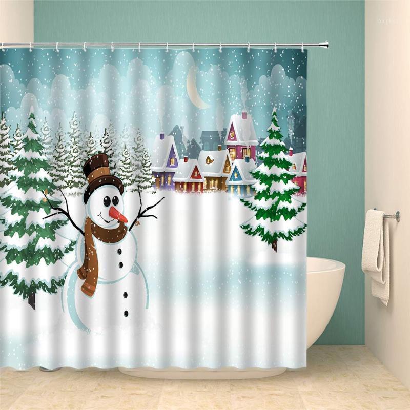 Christmas Shower Curtain Set Snowman Color Town Moon Pine Forest Polyester Bathroom Decoration 70×70 Inch with Hook Hole1
Christmas Shower Curtain Set Snowman Color Town Moon Pine Forest Polyester Bathroom Decoration 70×70 Inch with Hook Hole1