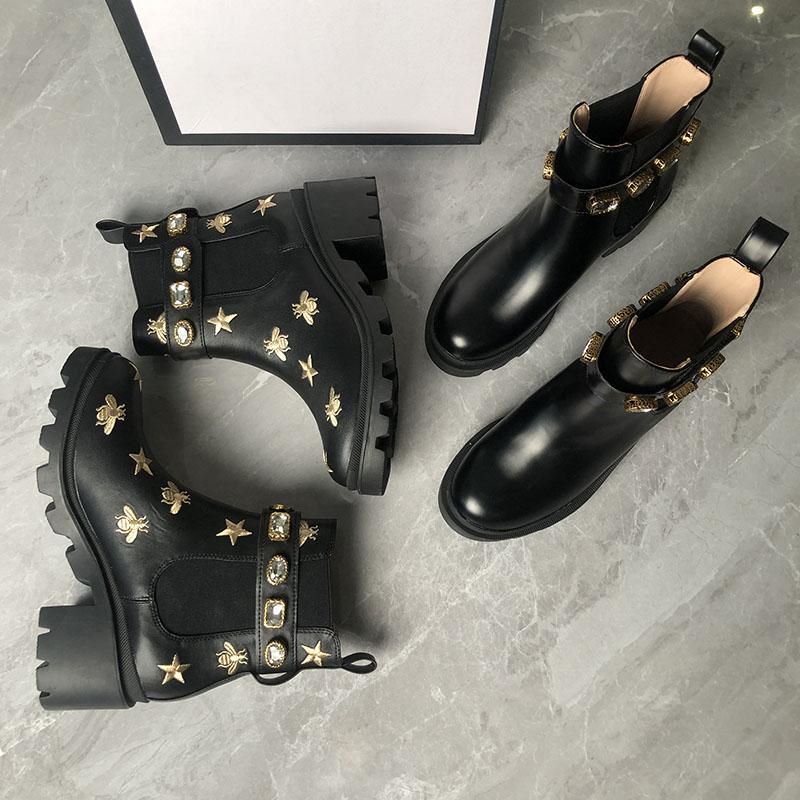 Women martin boots black real leather 6cm chunky heel winter ankle booties designer luxury rhinestone bottines femmes
Women martin boots black real leather 6cm chunky heel winter ankle booties designer luxury rhinestone bottines femmes