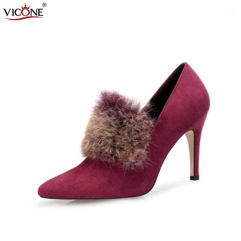 VICONE Women Winter Flock Pointed Toe Fur Party Mature Fashion Heels V101331, Black
VICONE Women Winter Flock Pointed Toe Fur Party Mature Fashion Heels V101331, Black