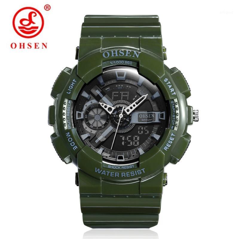 Wristwatches Top OHSEN Brand Green Digital Quartz Men Wristwatch Silicone Band Alarm Stopwatch 50M Waterproof Outdoor Sport Watches1, Red
Wristwatches Top OHSEN Brand Green Digital Quartz Men Wristwatch Silicone Band Alarm Stopwatch 50M Waterproof Outdoor Sport Watches1, Red