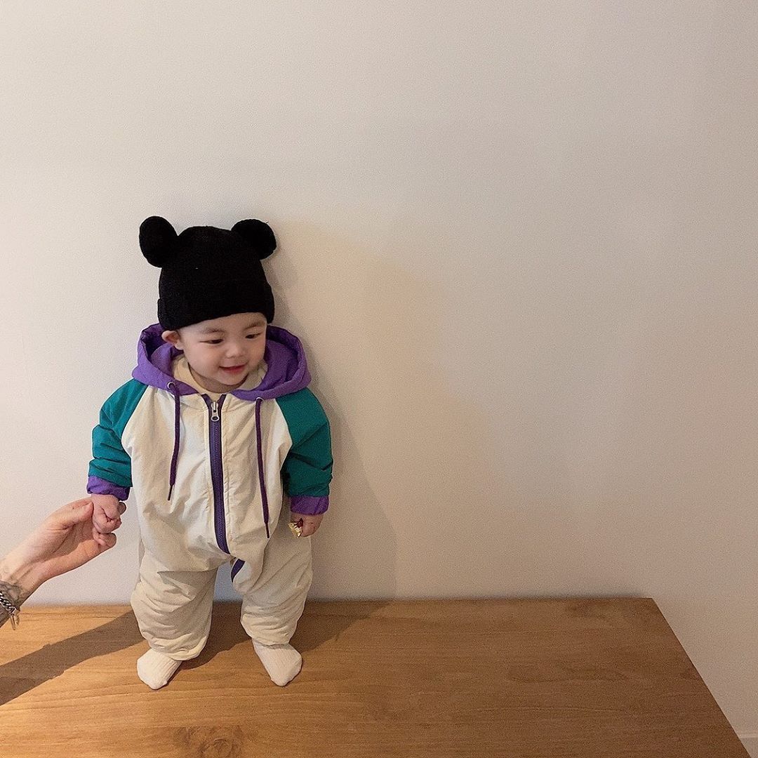 Winter Warm Thick Clothes Infant Baby Snowsuit Boy Girl Romper Double Sided Toddler Down Jacket Hooded Jumpsuit Outfits 201026