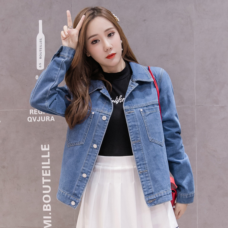 New Autumn Denim Yellow Jacket Women Loose Jeans Jacket and Coat Fashion Overcoat Long Sleeve Jacket Ladies Tops 7121 50 201023