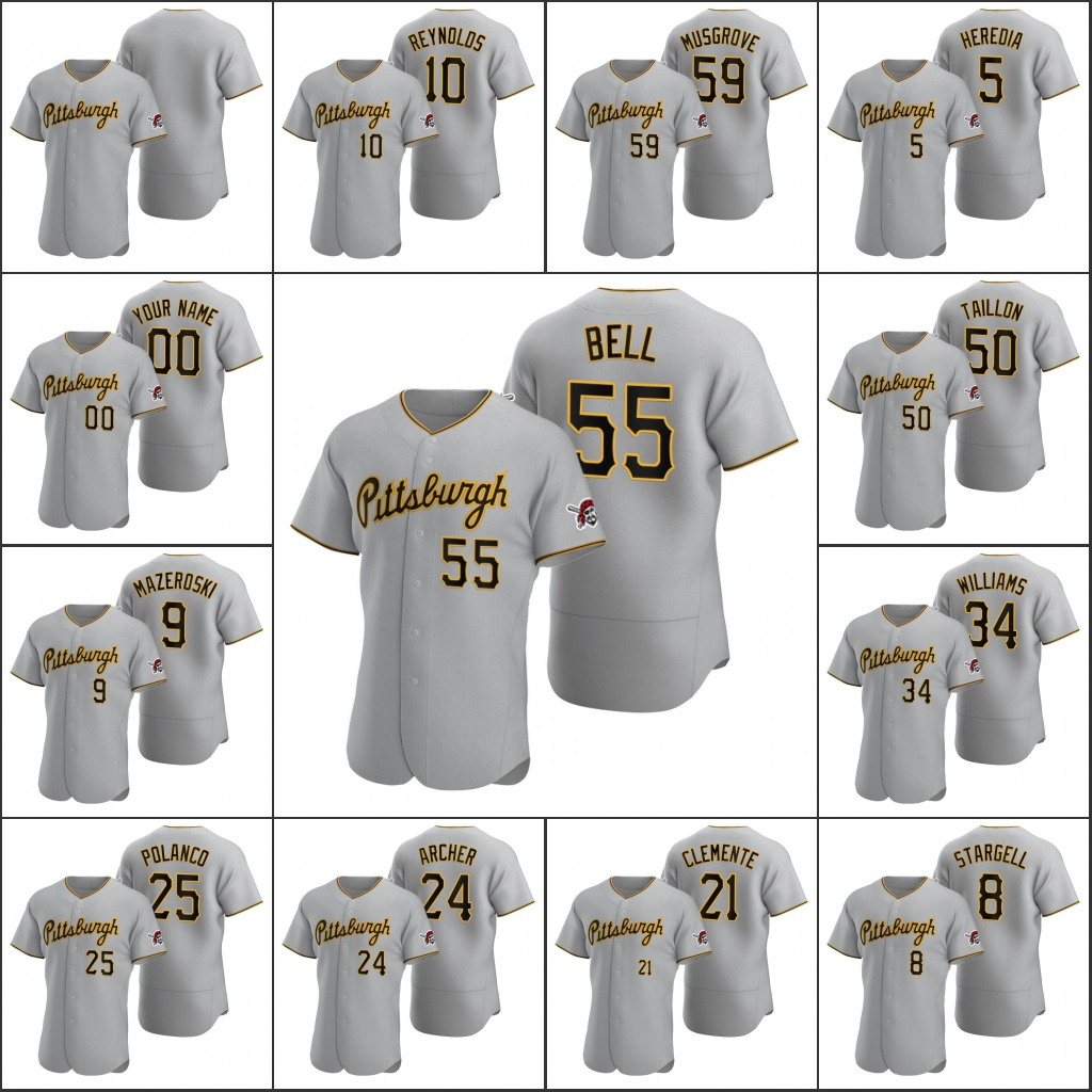 Pittsburgh Pirates #21 Roberto Clemente 24 Chris Archer 55 Josh Bell Men Women Youth Custom Gray Authentic 2020 Road Jersey, Black
Pittsburgh Pirates #21 Roberto Clemente 24 Chris Archer 55 Josh Bell Men Women Youth Custom Gray Authentic 2020 Road Jersey, Black