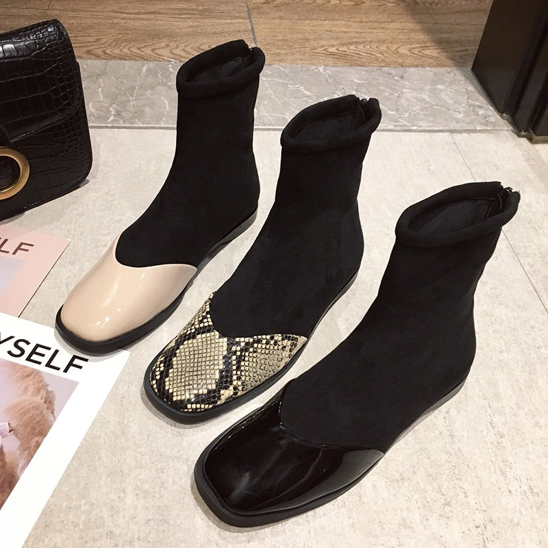Fashions 2020 Women's Suede Boots Mid-flat Winter Designer Vintage Lady Snake Printing Elastic Thread Ankle Party Shoes 5gp1, Black
Fashions 2020 Women's Suede Boots Mid-flat Winter Designer Vintage Lady Snake Printing Elastic Thread Ankle Party Shoes 5gp1, Black