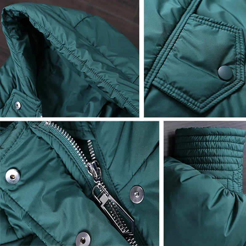 Fitaylor Winter Loose Hooded Long Jacket Women 90 White Duck Down Coat Hight Quality Bread Parka Thick Warm Splicing Outwear 201023