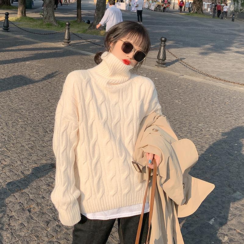 Korean Style Turtleneck Women Sweater Casual Loose Long Sleeve Knitted Pullover 2021 Autumn Winter Blue Jumper Sweaters Oversize
Korean Style Turtleneck Women Sweater Casual Loose Long Sleeve Knitted Pullover 2021 Autumn Winter Blue Jumper Sweaters Oversize
