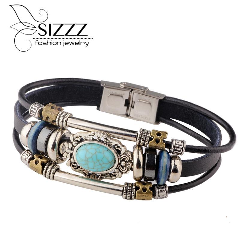 SIZZZ 21CM Long European and American retro leather bracelet fashion DIY wild style beaded bracelet for women/men
SIZZZ 21CM Long European and American retro leather bracelet fashion DIY wild style beaded bracelet for women/men