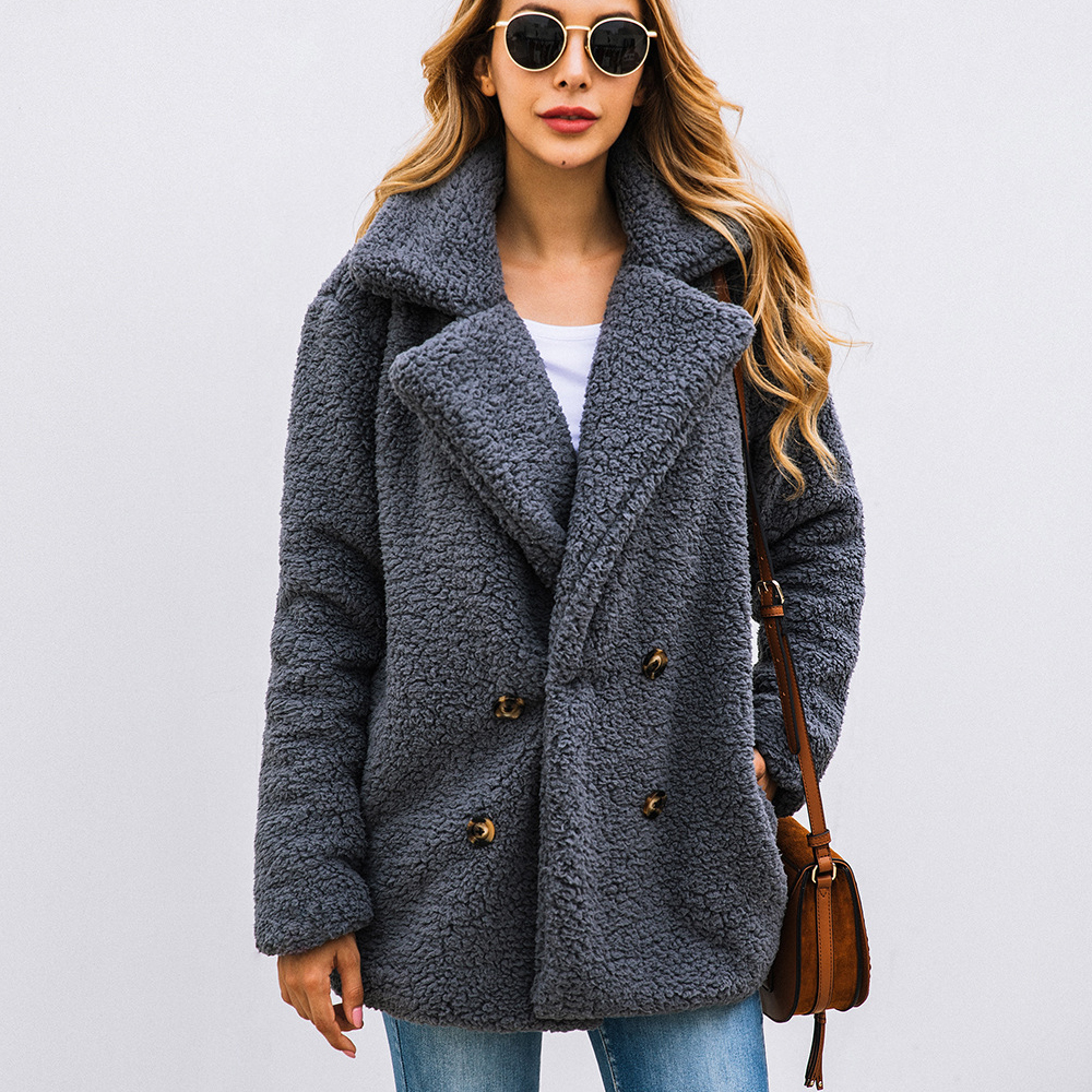Casual Faux Fur Teddy Coat Autumn Winter Soft Women Jacket Coat Plus Size Female Warm Plush Thick Fleece Outerwear Ladies Coat 201019