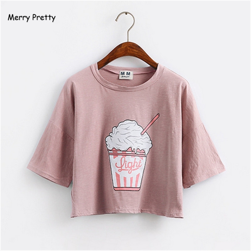 Merry Pretty summer new Harajuku women t shirt ice cream Korean style cotton loose crop top kawaii t-shirt female funny tee tops Y200412, Ship out 24 hours
Merry Pretty summer new Harajuku women t shirt ice cream Korean style cotton loose crop top kawaii t-shirt female funny tee tops Y200412, Ship out 24 hours