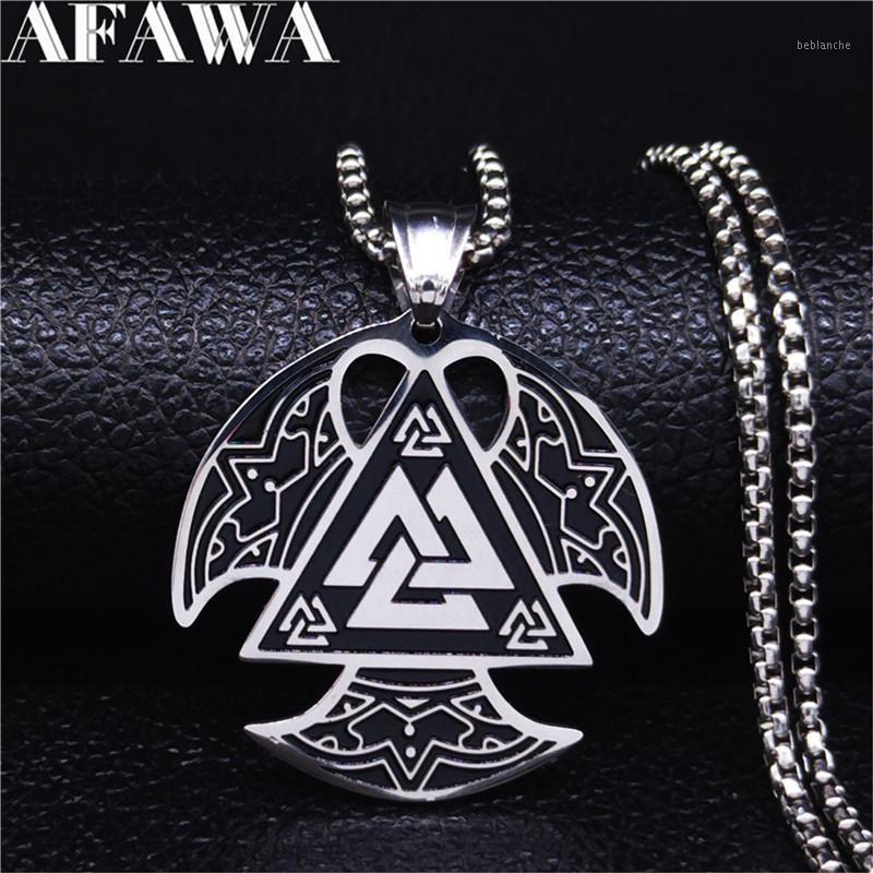 Pendant Necklaces AFAWA Nordic Viking Stainless Steel Ax Necklace For Men Silver Color Big & Pendants Jewelry Gargantilla N4022S021
Pendant Necklaces AFAWA Nordic Viking Stainless Steel Ax Necklace For Men Silver Color Big & Pendants Jewelry Gargantilla N4022S021