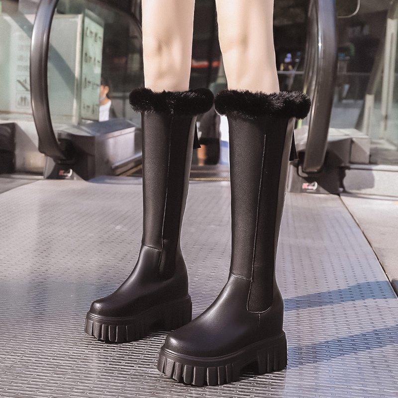 Rimocy Chunky Platform Knee High Boots Women Faux Fur Height Increasing Long Boots Woman Hidden Wedges Plush Warm Shoes Winter, Black
Rimocy Chunky Platform Knee High Boots Women Faux Fur Height Increasing Long Boots Woman Hidden Wedges Plush Warm Shoes Winter, Black