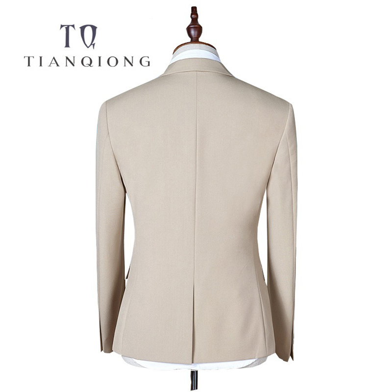TIAN QIONG Slim Fit Men Suits For Wedding One Button Black,Blue,Gray,Khaki Mens Formal Suits Spring Autumn 3 Piece Suit QT288 201105