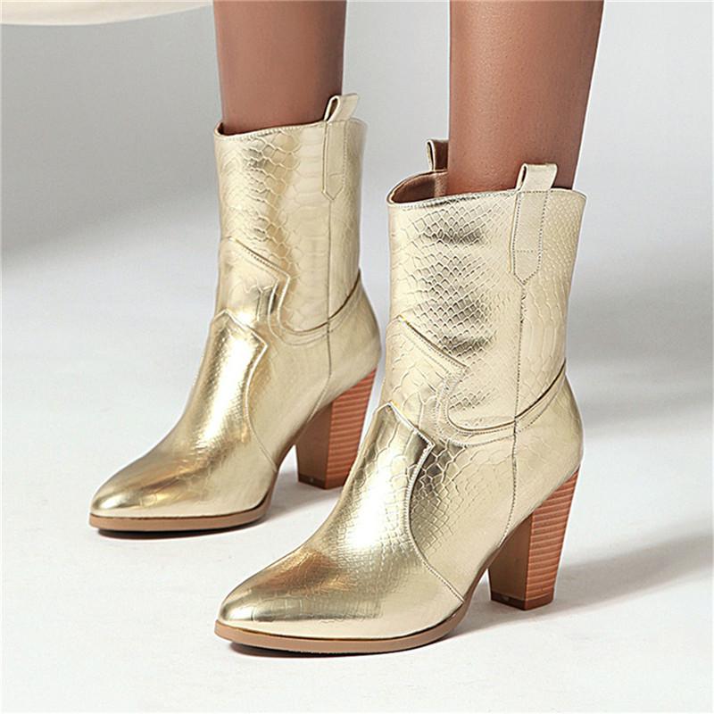 AGODOR Fashion God Silver Ladies Western Cowboy Boots Block High Heel Winter Women's Cowgirl Boots, Gold
AGODOR Fashion God Silver Ladies Western Cowboy Boots Block High Heel Winter Women's Cowgirl Boots, Gold