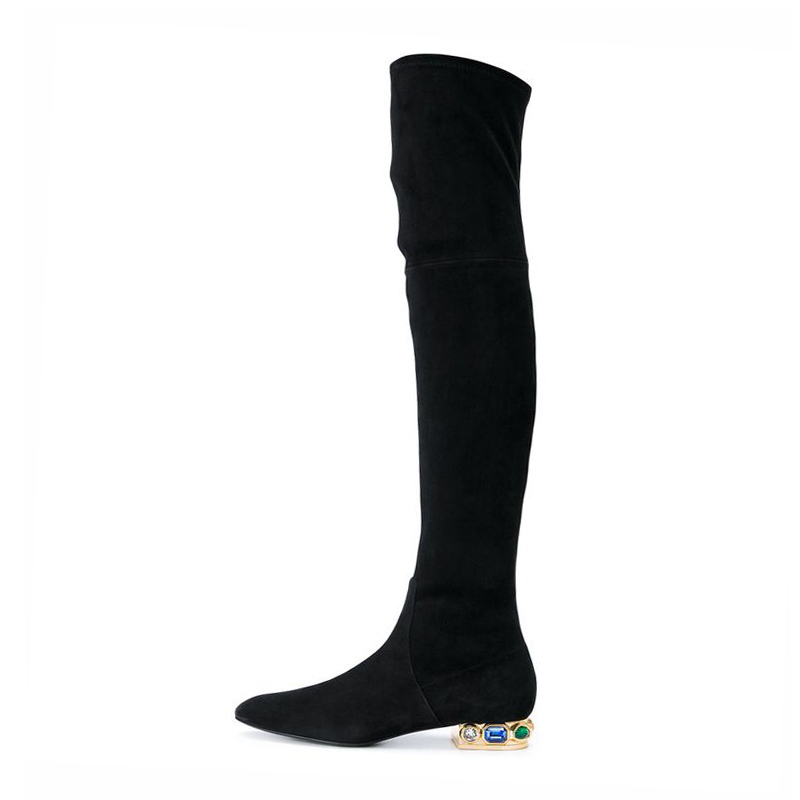 Fashion the Free Send of Women Black Suede Stretch Crystal High Heels Along Knee Long Boots Martin 70wf, Blake
Fashion the Free Send of Women Black Suede Stretch Crystal High Heels Along Knee Long Boots Martin 70wf, Blake