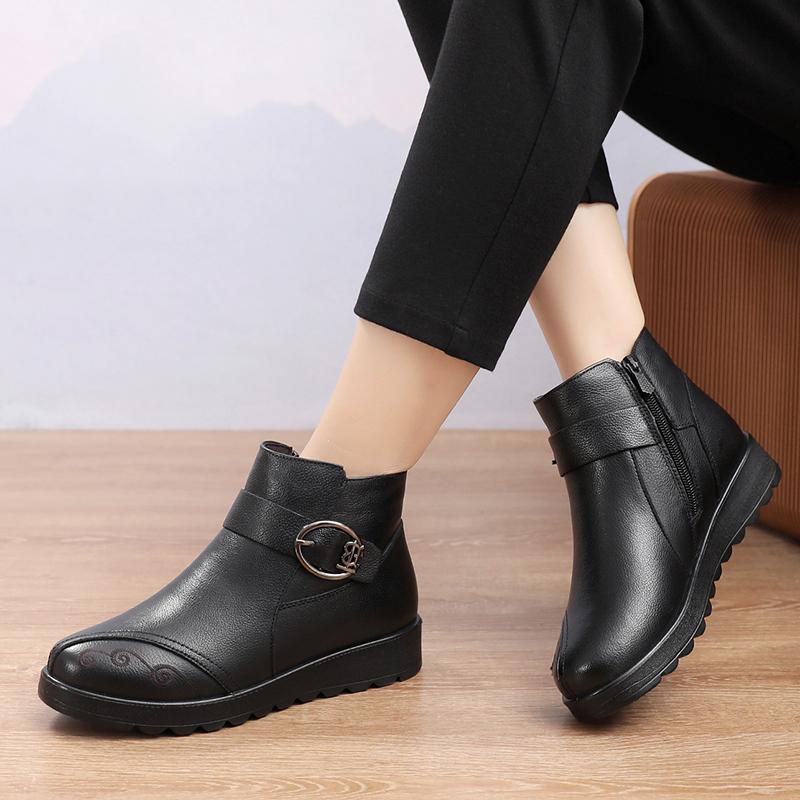 Women's Winter Boots Mother's Fur Ankle Boots Leather Flat Shoes Keep Warm Plush Snow Shoes Buckle Zipper Walking Comfortable, As pic
Women's Winter Boots Mother's Fur Ankle Boots Leather Flat Shoes Keep Warm Plush Snow Shoes Buckle Zipper Walking Comfortable, As pic