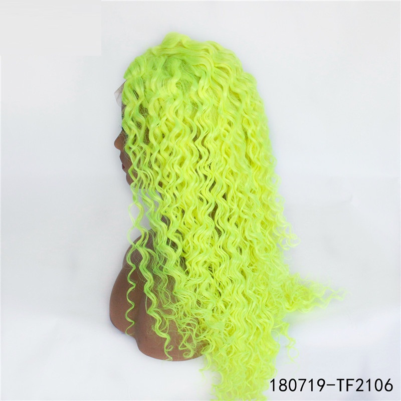 Green Color Synthetic Simulation Human Hair Lace Front Wigs 14~26 inches Perruques de cheveux humains 180719-GREE