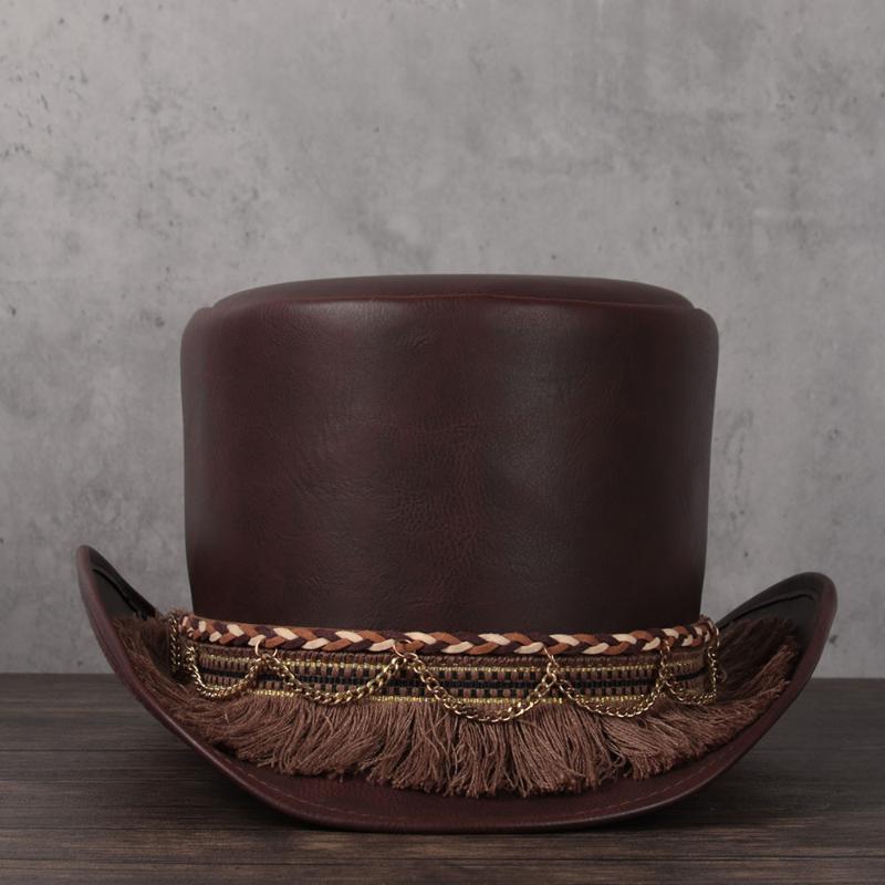Women Men Leather Top Hat Lady Flat Fedoras Hat Magician Tassel Cosplay Party Caps Dropshiping 3Size 13CM Top, Black-5gb
Women Men Leather Top Hat Lady Flat Fedoras Hat Magician Tassel Cosplay Party Caps Dropshiping 3Size 13CM Top, Black-5gb