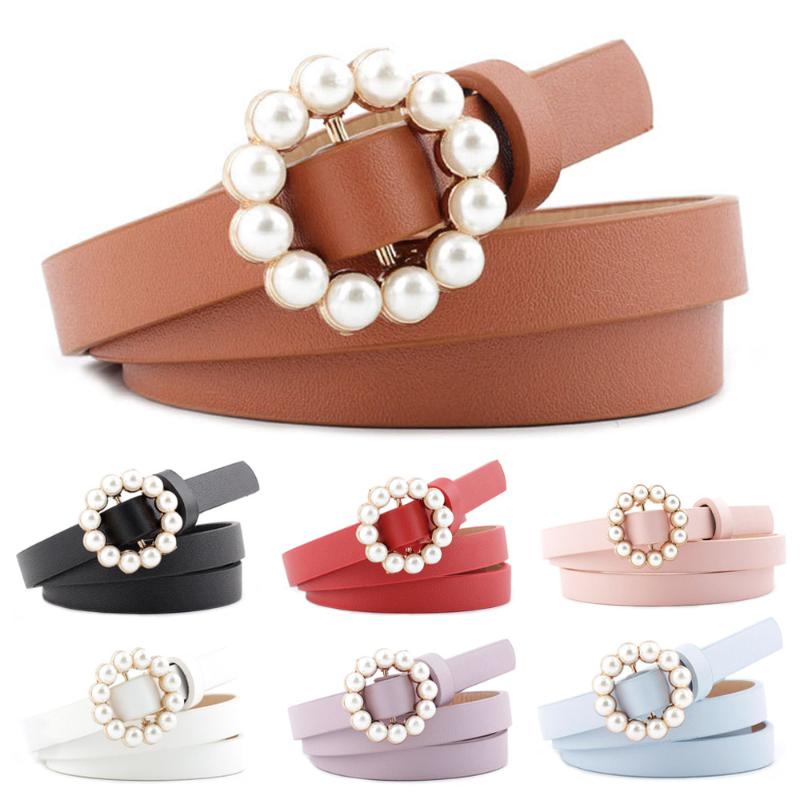 Women's Leather Belt Stylish Pearl Buckle Belts Ladies Jeans Dress Waistband BLTYN0383, Black;brown
Women's Leather Belt Stylish Pearl Buckle Belts Ladies Jeans Dress Waistband BLTYN0383, Black;brown