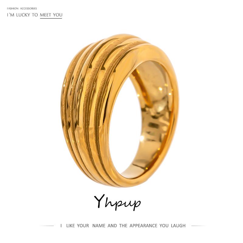 Yhpup Chic Metal Round Stainless Steel Ring for Women Gold Color Metal Texture New Design Ring Jewelry Christmas Party Gift 2020
Yhpup Chic Metal Round Stainless Steel Ring for Women Gold Color Metal Texture New Design Ring Jewelry Christmas Party Gift 2020