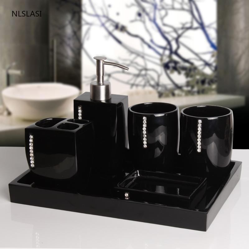Five Piece Set Simple Black Wedding Gifts Resin Soap Dispenser Bathroom Accessories Set Gargle Cup Soap Dish Toothbrush Holder
Five Piece Set Simple Black Wedding Gifts Resin Soap Dispenser Bathroom Accessories Set Gargle Cup Soap Dish Toothbrush Holder