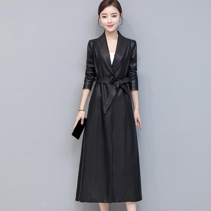 Women's Long Leather Jacket Autumn Winter a Line Elegant Turn Down Collar Ladies Trench Coat Solid Plus Cotton Female plus Size, Black
Women's Long Leather Jacket Autumn Winter a Line Elegant Turn Down Collar Ladies Trench Coat Solid Plus Cotton Female plus Size, Black